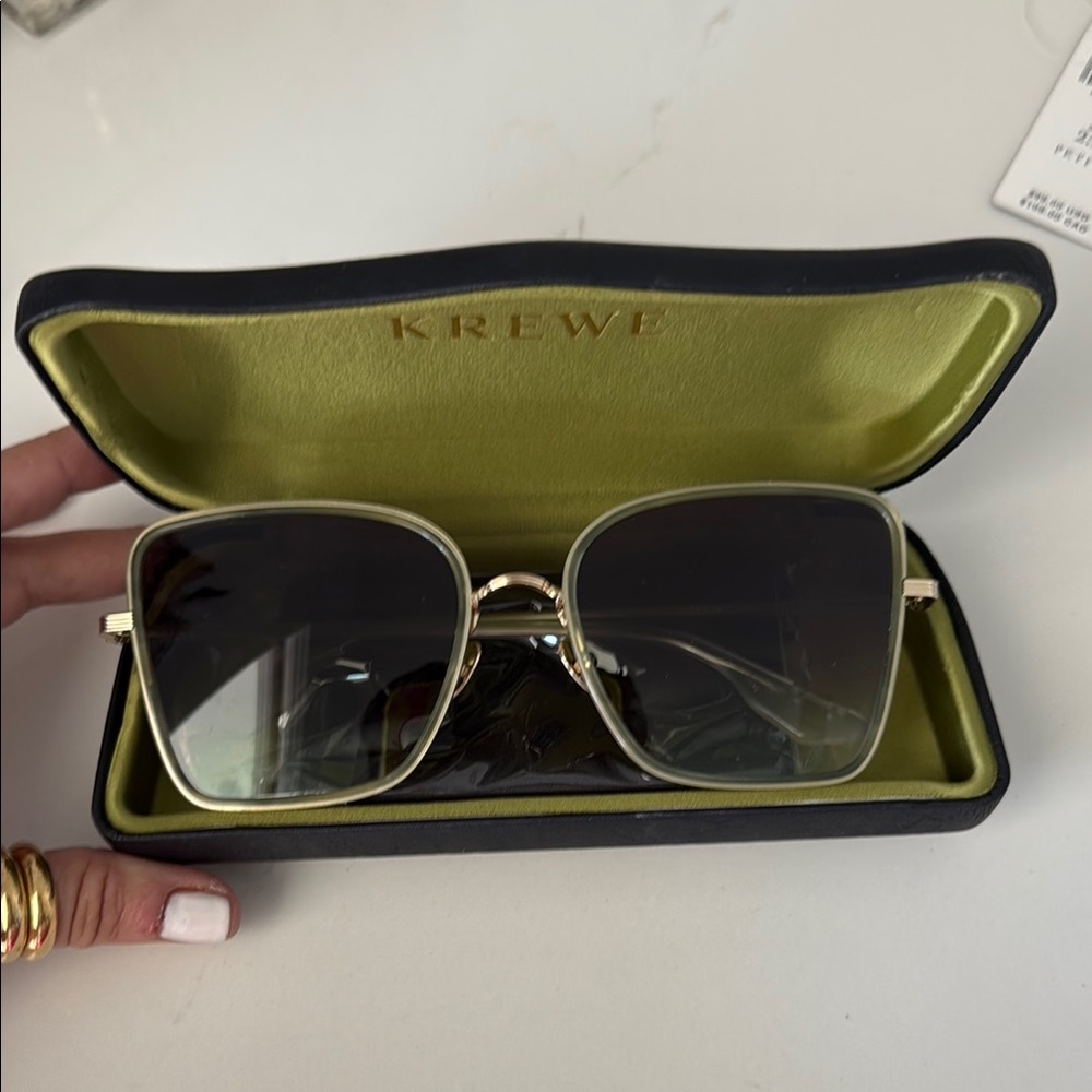 KREWE Gold and Black Designer Sunglasses